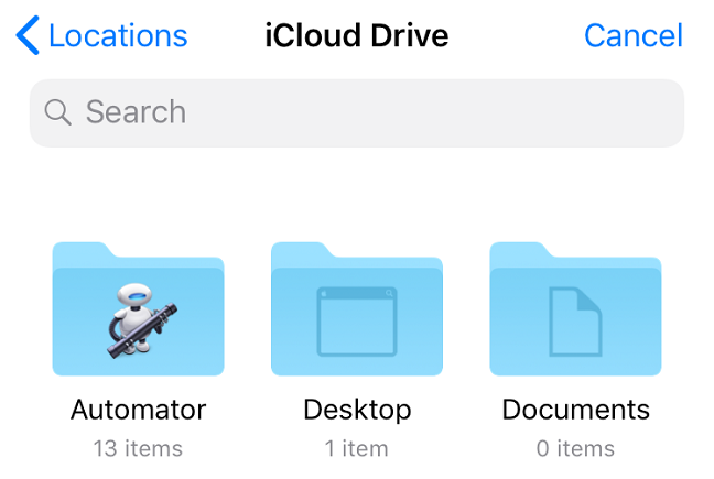 iCloud Drive'da bir dosya seçin.