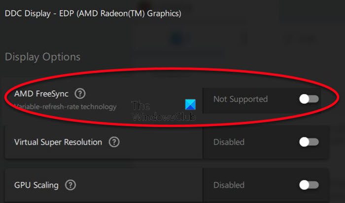 AMD FreeSync desteklenmiyor