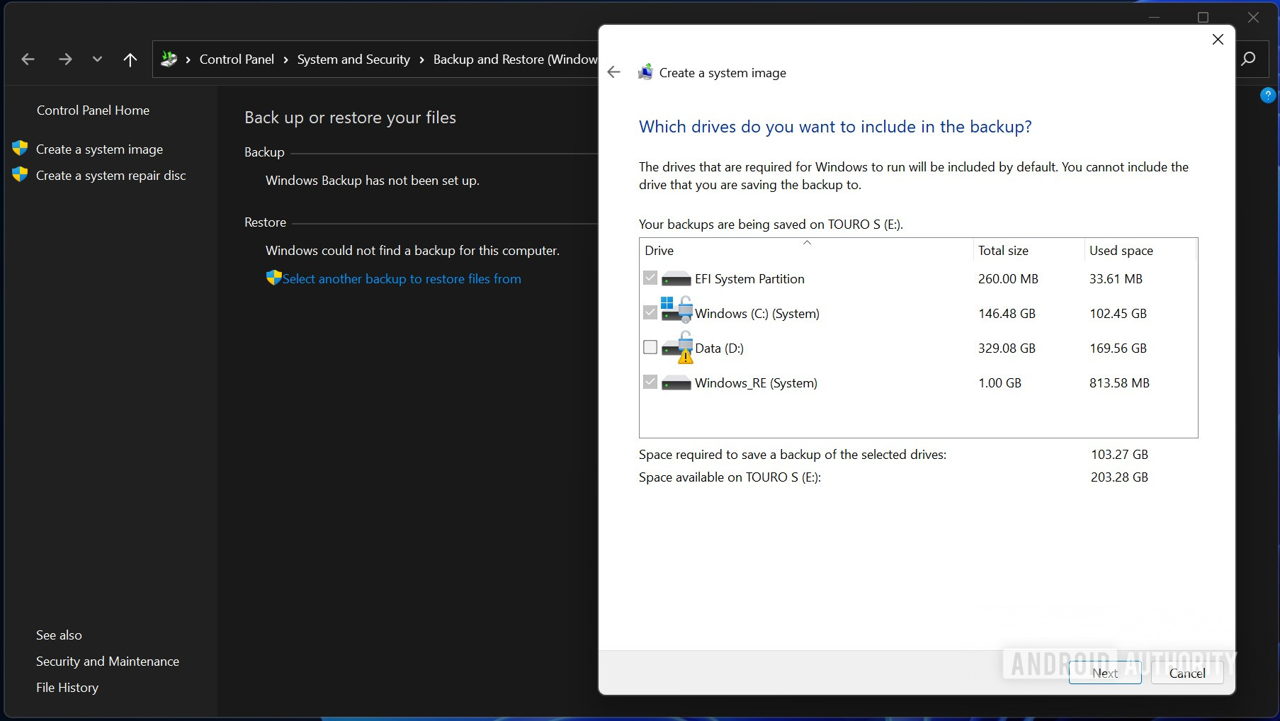 Windows 11 sistem görüntüsü disk seçimi
