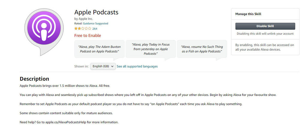 Apple Podcast'leri Alexa Becerisi