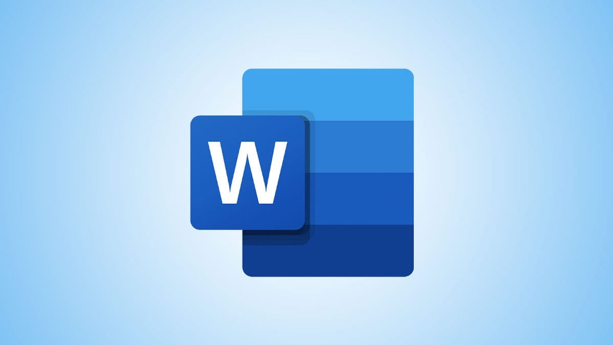 Mavi arka planda Microsoft Word logosu.